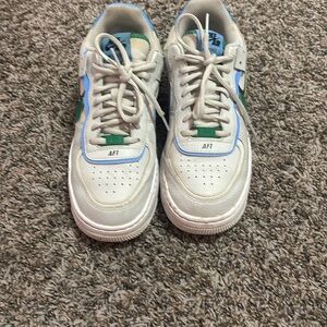 Kids White and Blue Sneakers